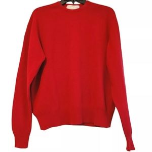 Vintage Women's Berk Of Burlington Arcade By Ballantyne Crew Neck Sweater Red 44